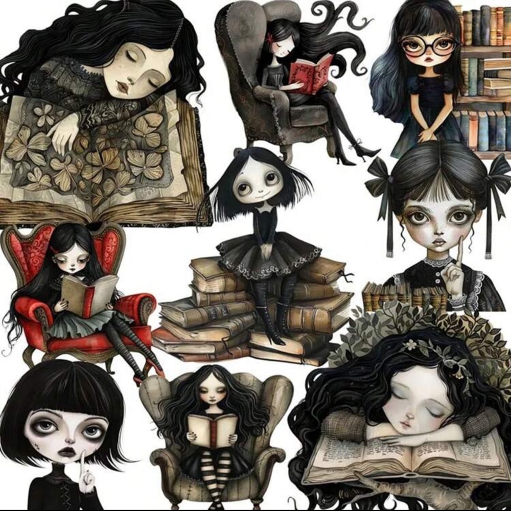 1 Pack Vintage Gothic Girl Style Decorative Stickers For Scrapbooking,